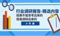 行业调研报告-精选内容:结果不是思考出来的 而是调研出来的(9节课)