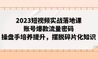 2023短视频实战落地课,账号爆款流量密码,操盘手培养提升,摆脱碎片化知识