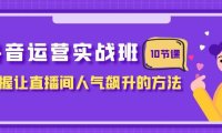 抖音运营实战班,掌握让直播间人气飙升的方法(10节课)