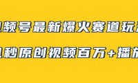 视频号最新爆火赛道玩法,几秒视频可达百万播放,小白即可操作(附素材)