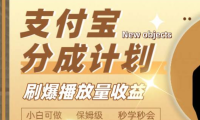 日入2000 的支付宝分成计划,刷爆播放量收益