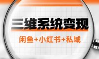 三维系统变现项目：普通人首选-年入百万的翻身项目，闲鱼 小红书 私域