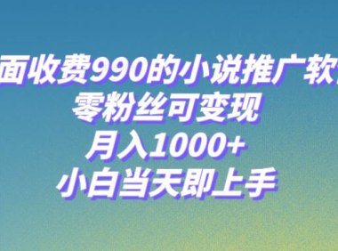 小说推广软件,零粉丝可变现,月入1000 ,小白当天即上手【附189G素材】