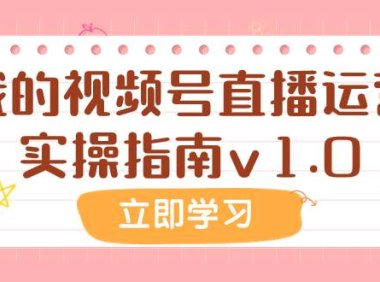 某公众号付费文章:我的视频号直播运营实操指南v1.0