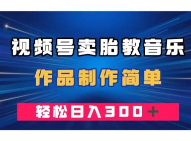 视频号卖胎教音乐,作品制作简单,一单49,轻松日入300+