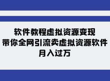 软件教程虚拟资源变现:带你全网引流卖虚拟资源软件,月入过万(11节课)