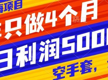 抖音蓝海项目,一年只做4个月,空手套,无货源,单日利润5000