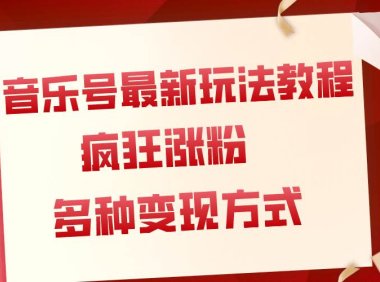 音乐号最新玩法教程,疯狂涨粉,多种拓展变现方式(附保姆级教程 素材)