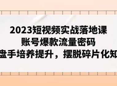2023短视频实战落地课,账号爆款流量密码,操盘手培养提升,摆脱碎片化知识