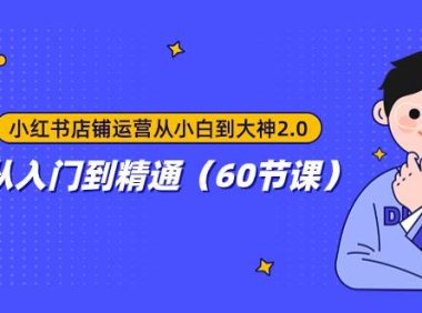小红书店铺运营从小白到大神2.0,从入门到精通(60节课)