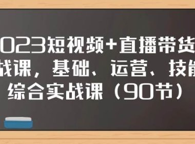 2023短视频 直播带货实战课,基础、运营、技能综合实操课(90节)