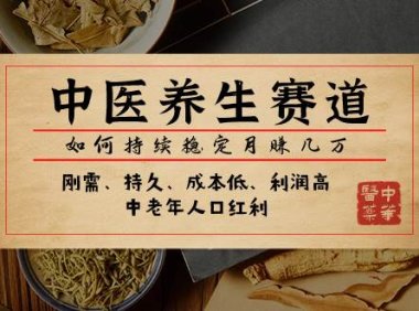 某公众号付费文章:中医养生赛道,如何持续稳定月赚几万