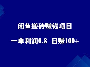 闲鱼搬砖赚钱项目,一单利润几块钱,日赚100+