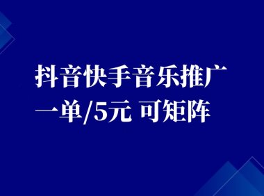 抖音快手音乐推广项目,一单/5元。可以矩阵操作,收益无上限!