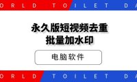 永久版短视频去重搬运、批量加水印