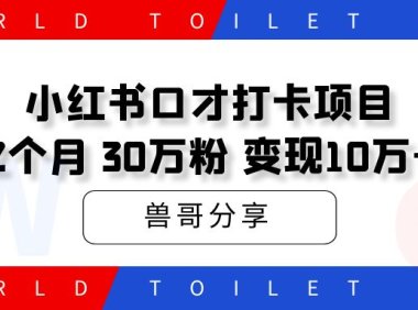 小红书口才打卡项目,2个月、30万粉、变现10万+!