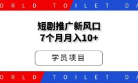 短剧推广小说推文新风口，干了7个月，月入10万+