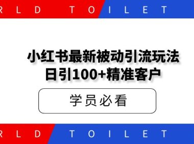 小红书最新被动引流玩法，安全高效，日引100+精准客户