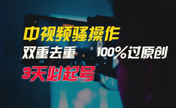 中视频骚操作,双重去重100%过原创,3天比必起号,简单无脑,月入3W+