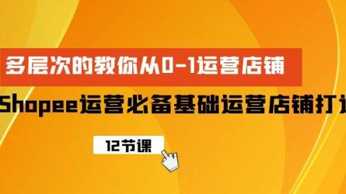 Shopee-运营必备基础运营店铺打造,多层次的教你从0-1运营店铺