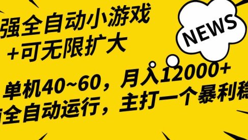 2024最新全网独家小游戏全自动，单机40~60,稳定躺赚，小白都能月入过万