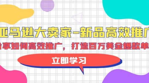 亚马逊 大卖家-新品高效推广,分享如何高效推广,打造百万美金爆款单品