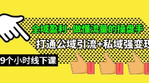 全域盈利·做懂流量的操盘手，打通公域引流+私域强变现，约9个小时线下课