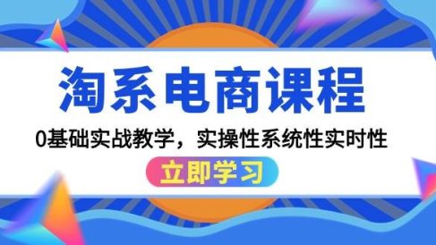 淘系电商课程,0基础实战教学,实操性系统性实时性(15节课)