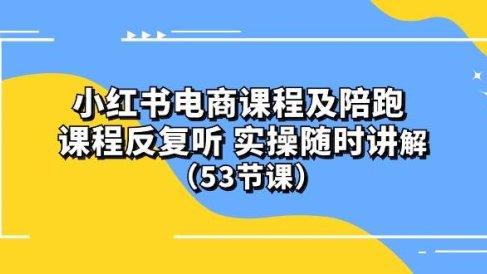 小红书电商课程陪跑课 课程反复听 实操随时讲解 (53节课)