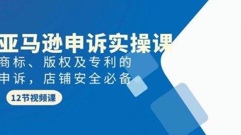亚马逊-申诉实战课,商标、版权及专利的申诉,店铺安全必备