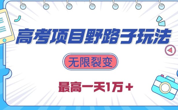 2024高考项目野路子玩法,无限裂变,最高一天1W+!