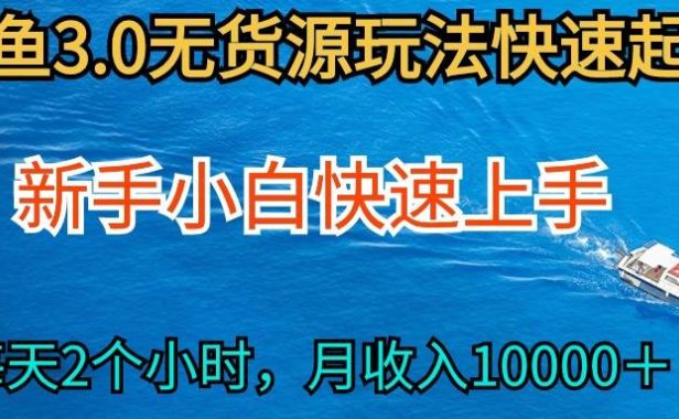 2024最新闲鱼无货源玩法,从0开始小白快手上手,每天2小时月收入过万