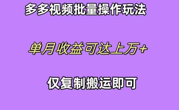 拼多多视频带货快速过爆款选品教程 每天轻轻松松赚取三位数佣金 小白必...