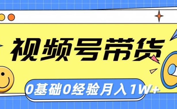 视频号轻创业带货，零基础，零经验，月入1w+