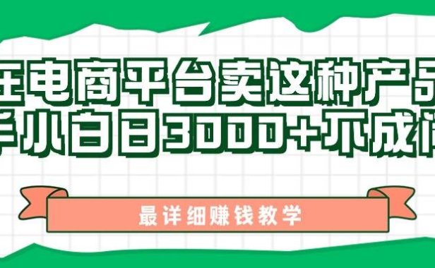 最新在电商平台发布这种产品,新手小白日入3000+不成问题,最详细赚钱教学