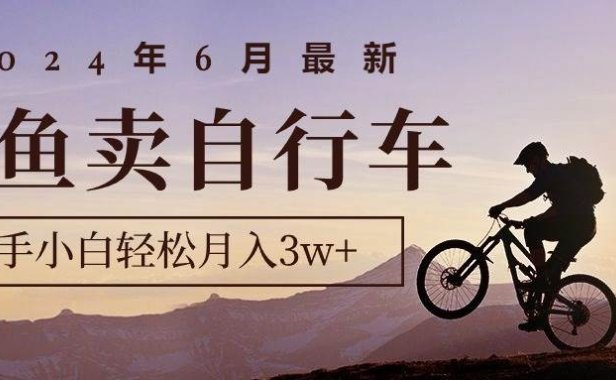 2024年6月最新闲鱼卖自行车,新手小白轻松月入3w+项目