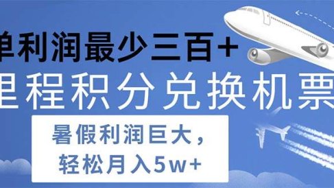 2024暑假利润空间巨大的里程积分兑换机票项目,每一单利润最少500