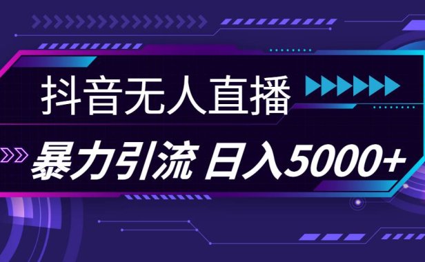 抖音无人直播,暴利引流,日入5000+
