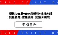 视频AI去重+去水印裁剪+视频分割+批量合成+智能混剪（教程+软件）