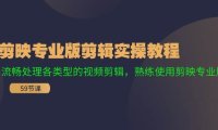 剪映专业版剪辑实操教程：流畅处理各类型的视频剪辑，熟练使用剪映专业版