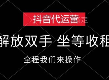 抖音代运营，解放双手，坐等收租
