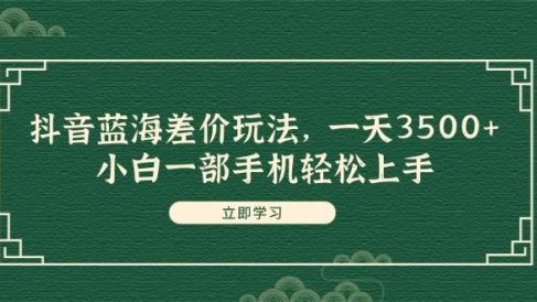 抖音蓝海差价玩法,一天3500+,小白一部手机轻松上手