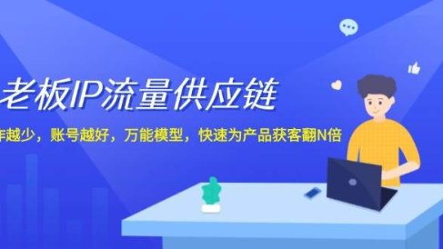 老板 IP流量 供应链,动作越少,账号越好,万能模型,快速为产品获客翻N倍