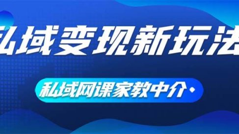 私域变现新玩法,网课家教中介,只做渠道和流量,让大学生给你打工、0…