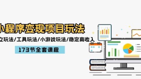 小程序变现项目玩法:图文玩法/工具玩法/小游戏玩法/稳定高收入/173节课程