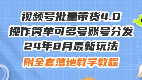 24年8月最新玩法视频号批量带货4.0,操作简单可多号账号分发,附全套落…