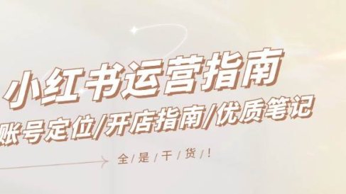 小红书运营指南,账号定位/开店指南/优质笔记/没有套路,全是经验