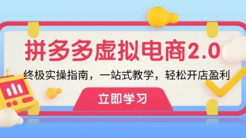 拼多多 虚拟项目-2.0:终极实操指南,一站式教学,轻松开店盈利