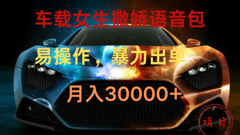 车载女生撒娇语音包，暴力出单，易操作，月入30000+