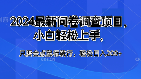 2024最新问卷调查项目，小白轻松上手，只要会点鼠标就行，轻松日入200+